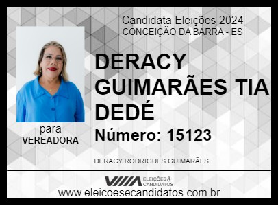 Candidato DERACY GUIMARÃES TIA DEDÉ 2024 - CONCEIÇÃO DA BARRA - Eleições