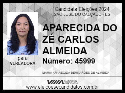 Candidato APARECIDA DO ZÉ CARLOS ALMEIDA 2024 - SÃO JOSÉ DO CALÇADO - Eleições