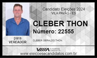 Candidato CLEBER THON 2024 - VILA PAVÃO - Eleições