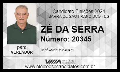 Candidato ZÉ DA SERRA 2024 - BARRA DE SÃO FRANCISCO - Eleições