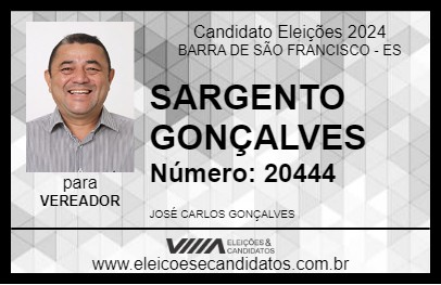 Candidato SARGENTO GONÇALVES 2024 - BARRA DE SÃO FRANCISCO - Eleições