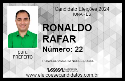 Candidato RONALDO RAFAR 2024 - IÚNA - Eleições