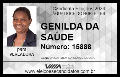 Candidato GENILDA DA SAÚDE 2024 - ÁGUA DOCE DO NORTE - Eleições