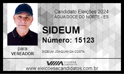 Candidato SIDEUM 2024 - ÁGUA DOCE DO NORTE - Eleições