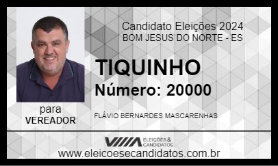 Candidato TIQUINHO 2024 - BOM JESUS DO NORTE - Eleições