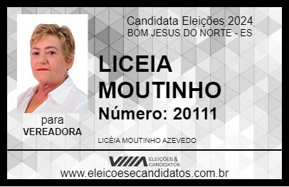 Candidato LICEIA MOUTINHO 2024 - BOM JESUS DO NORTE - Eleições