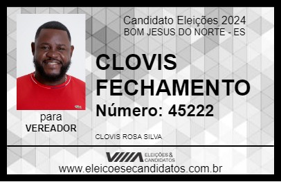 Candidato CLOVIS FECHAMENTO 2024 - BOM JESUS DO NORTE - Eleições