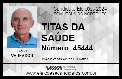 Candidato TITAS DA SAÚDE 2024 - BOM JESUS DO NORTE - Eleições