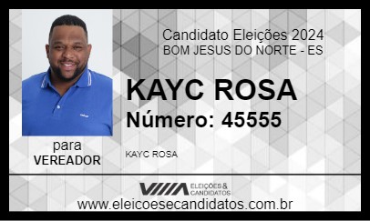 Candidato KAYC ROSA 2024 - BOM JESUS DO NORTE - Eleições