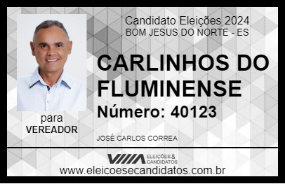 Candidato CARLINHOS DO FLUMINENSE 2024 - BOM JESUS DO NORTE - Eleições