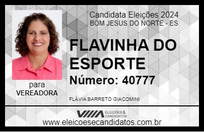 Candidato FLAVINHA DO ESPORTE 2024 - BOM JESUS DO NORTE - Eleições