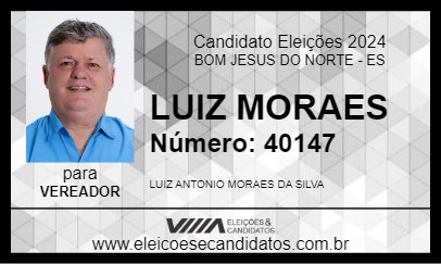 Candidato LUIZ MORAES 2024 - BOM JESUS DO NORTE - Eleições