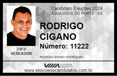 Candidato RODRIGO CIGANO 2024 - ÁGUA DOCE DO NORTE - Eleições