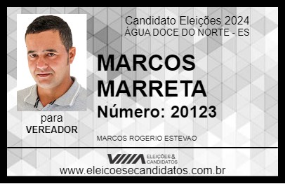 Candidato MARCOS MARRETA 2024 - ÁGUA DOCE DO NORTE - Eleições