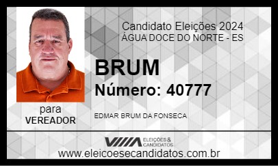 Candidato BRUM 2024 - ÁGUA DOCE DO NORTE - Eleições