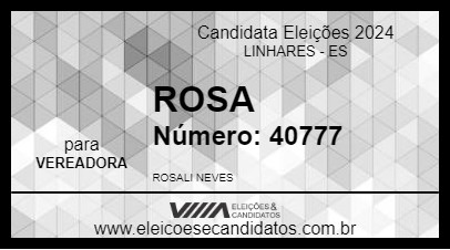 Candidato ROSA 2024 - LINHARES - Eleições