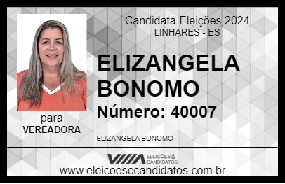 Candidato ELIZANGELA BONOMO 2024 - LINHARES - Eleições