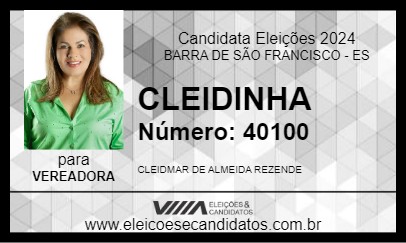 Candidato CLEIDINHA 2024 - BARRA DE SÃO FRANCISCO - Eleições