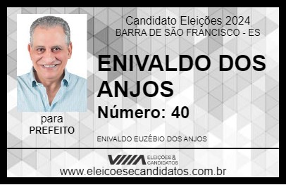 Candidato ENIVALDO DOS ANJOS 2024 - BARRA DE SÃO FRANCISCO - Eleições