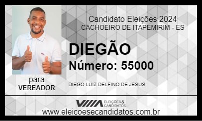 Candidato DIEGÃO 2024 - CACHOEIRO DE ITAPEMIRIM - Eleições