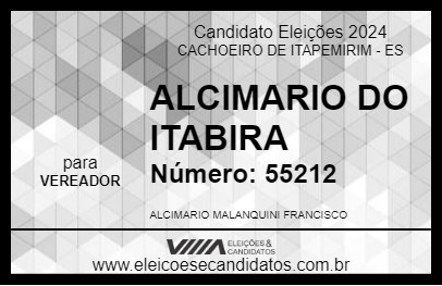 Candidato ALCIMARIO DO ITABIRA 2024 - CACHOEIRO DE ITAPEMIRIM - Eleições