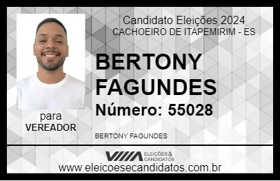 Candidato BERTONY FAGUNDES 2024 - CACHOEIRO DE ITAPEMIRIM - Eleições