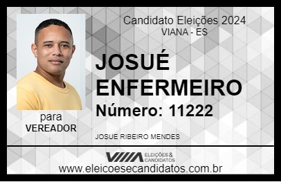 Candidato JOSUÉ ENFERMEIRO 2024 - VIANA - Eleições