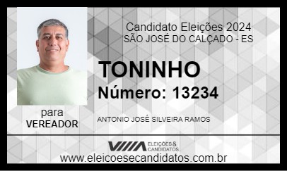 Candidato TONINHO 2024 - SÃO JOSÉ DO CALÇADO - Eleições