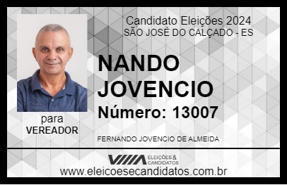 Candidato NANDO JOVENCIO 2024 - SÃO JOSÉ DO CALÇADO - Eleições