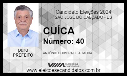 Candidato CUÍCA 2024 - SÃO JOSÉ DO CALÇADO - Eleições