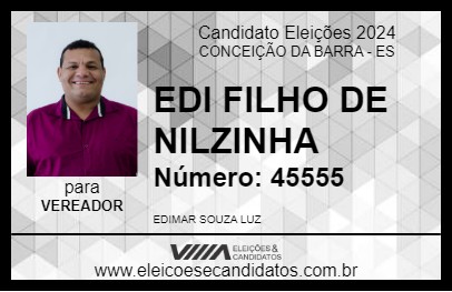 Candidato EDI FILHO DE NILZINHA 2024 - CONCEIÇÃO DA BARRA - Eleições