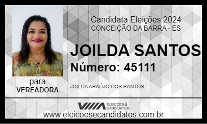 Candidato JOILDA SANTOS 2024 - CONCEIÇÃO DA BARRA - Eleições