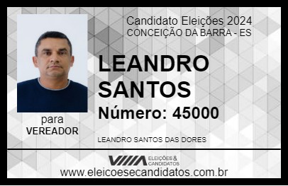 Candidato LEANDRO SANTOS 2024 - CONCEIÇÃO DA BARRA - Eleições