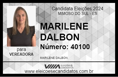 Candidato MARILENE DALBON 2024 - MIMOSO DO SUL - Eleições