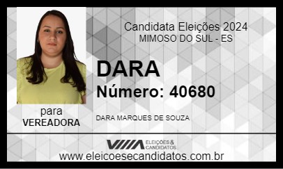 Candidato DARA 2024 - MIMOSO DO SUL - Eleições