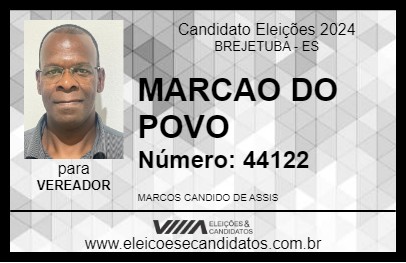 Candidato MARCAO DO POVO 2024 - BREJETUBA - Eleições