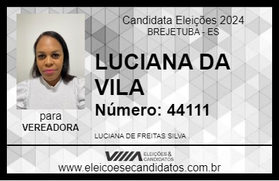 Candidato LUCIANA DA VILA 2024 - BREJETUBA - Eleições