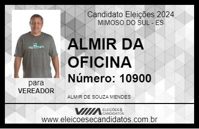 Candidato ALMIR DA OFICINA 2024 - MIMOSO DO SUL - Eleições