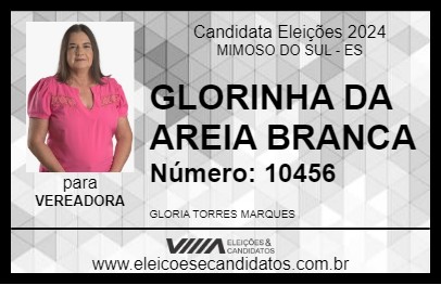 Candidato GLORINHA DA AREIA BRANCA 2024 - MIMOSO DO SUL - Eleições