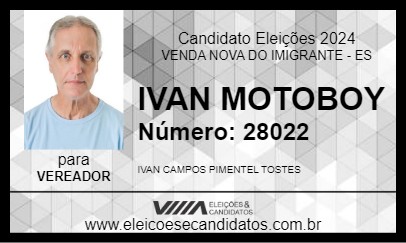 Candidato IVAN MOTOBOY 2024 - VENDA NOVA DO IMIGRANTE - Eleições