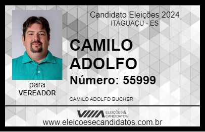 Candidato CAMILO ADOLFO 2024 - ITAGUAÇU - Eleições