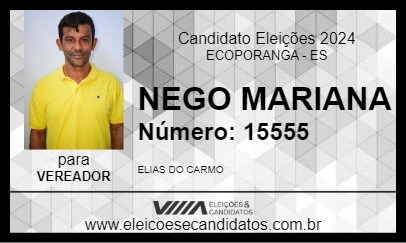 Candidato NEGO MARIANA 2024 - ECOPORANGA - Eleições