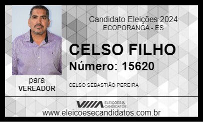 Candidato CELSO FILHO 2024 - ECOPORANGA - Eleições