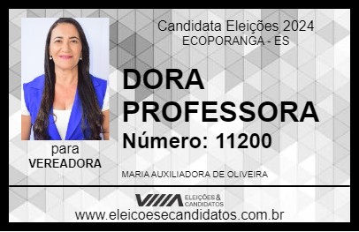 Candidato DORA PROFESSORA 2024 - ECOPORANGA - Eleições