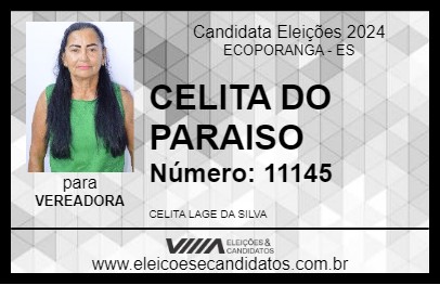 Candidato CELITA DO PARAISO 2024 - ECOPORANGA - Eleições