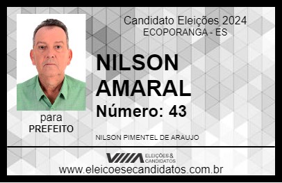 Candidato NILSON AMARAL 2024 - ECOPORANGA - Eleições