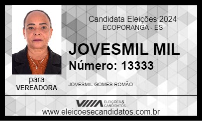 Candidato JOVESMIL MIL 2024 - ECOPORANGA - Eleições