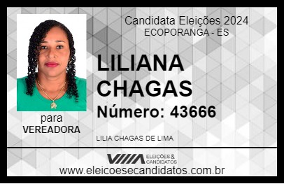 Candidato LILIA CHAGAS 2024 - ECOPORANGA - Eleições