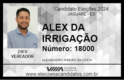 Candidato ALEX DA IRRIGAÇÃO 2024 - JAGUARÉ - Eleições