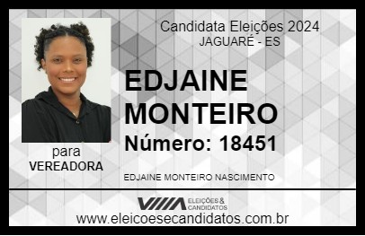 Candidato EDJAINE MONTEIRO 2024 - JAGUARÉ - Eleições